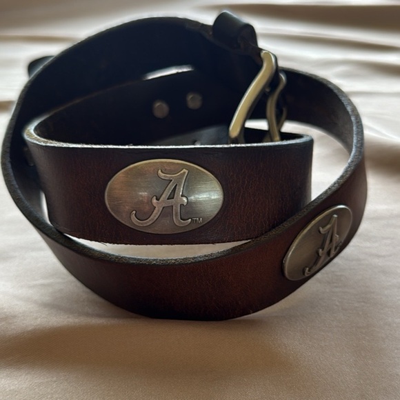 Zep Pro University of Alabama Crimson Tide Brown Leather Belt 4 “A” Conchos 34W - Picture 1 of 12